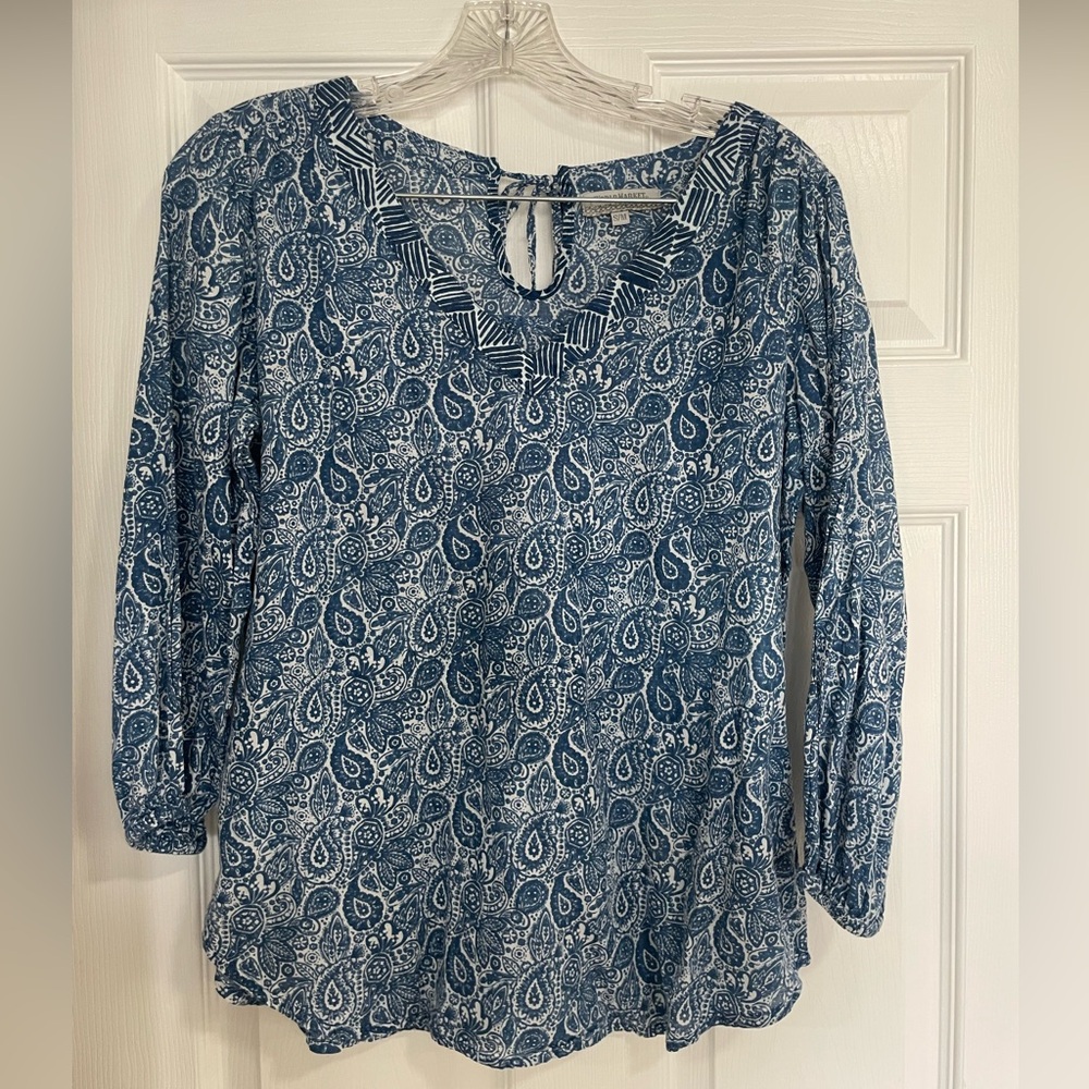 Blue Paisley Women's Top